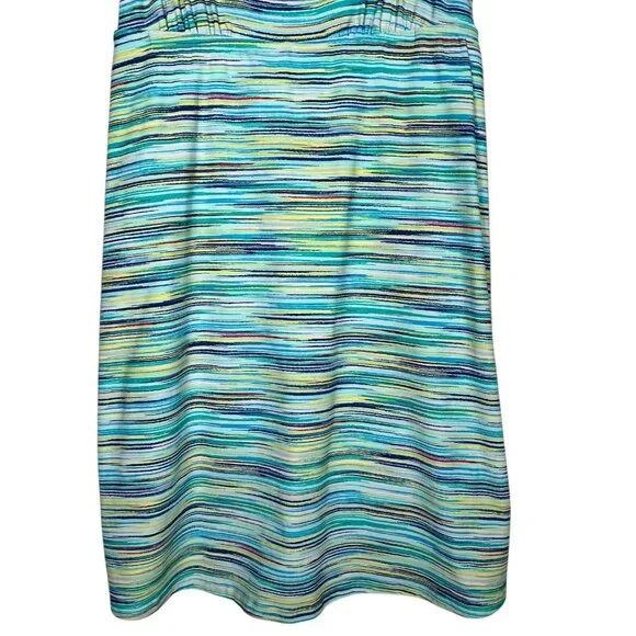 Lands End Women’s Tummy Control One Piece Swim dress Aqua Space Dye Size 8 - Picture 5 of 14